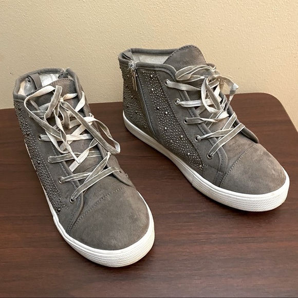Stuart Weitzman High Top Bling Sparkle Sneakers - Picture 1 of 10